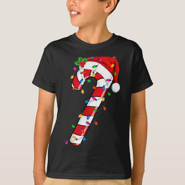 Camiseta Papais noeis de Natal Candy Cane Xmas Kids Toddler (Frente)
