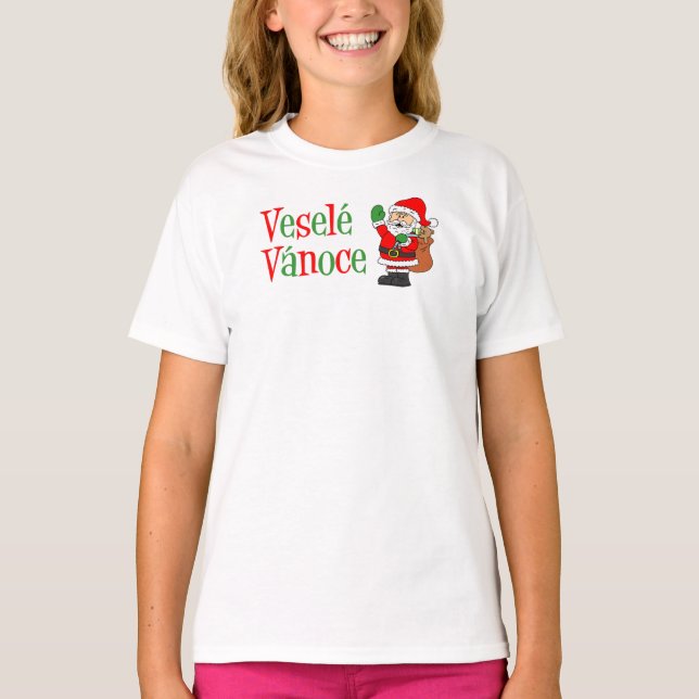 Camiseta Papais noeis de Natal checos Vesele Vanoce (Frente)