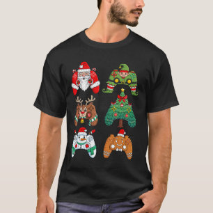 Camiseta Papais noeis De Natal Controladores De Jogos Elf D
