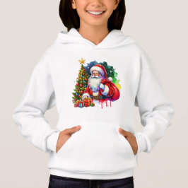 Camiseta Papais noeis de Natal Crianças Hoodie - Festivas e
