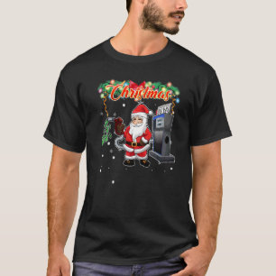 Camiseta Papais noeis de Natal da Família Bombeando Gás Car