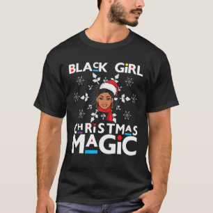 Camiseta Papais noeis de Natal da Menina Negra Irmã Sista 