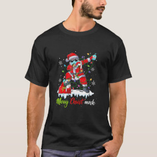 Camiseta Papais noeis De Natal Dabbing Vestindo Maskk Dabbi