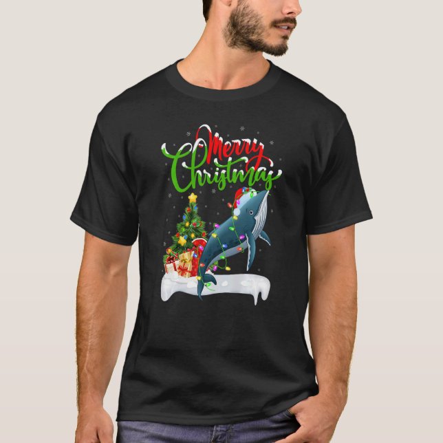 Camiseta Papais noeis de Natal de Baleia de Choque Pr (Frente)