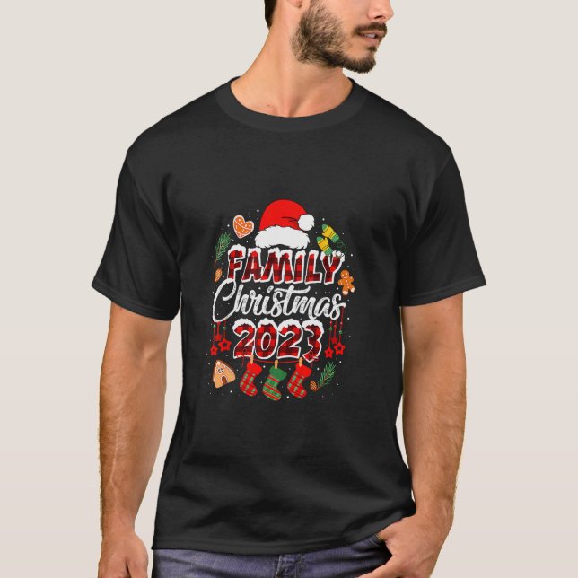Camiseta Papais noeis de Natal de Combinação Familiar Corre (Frente)