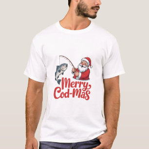 Camiseta Papais noeis De Natal De feliz Mas Pesca