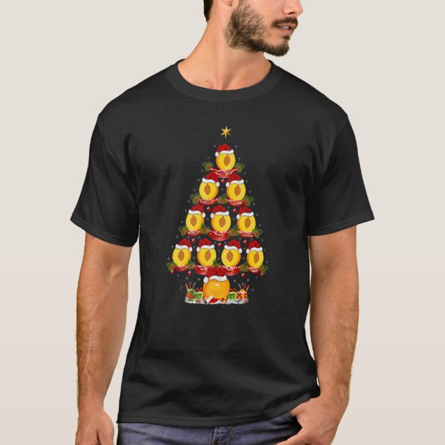 Camiseta Papais noeis de Natal de Fruta de pêssego chegam a (Frente)