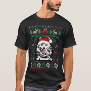 Camiseta Papais noeis de Natal do Cão Eskimo Americano Xmas