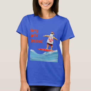 Camiseta Papais noeis de Natal do Surfin da feliz no surfbo