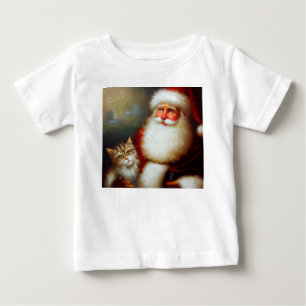 Camiseta Papais noeis de Natal e um Gato 2