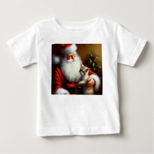 Camiseta Papais noeis de Natal e um Gato 3