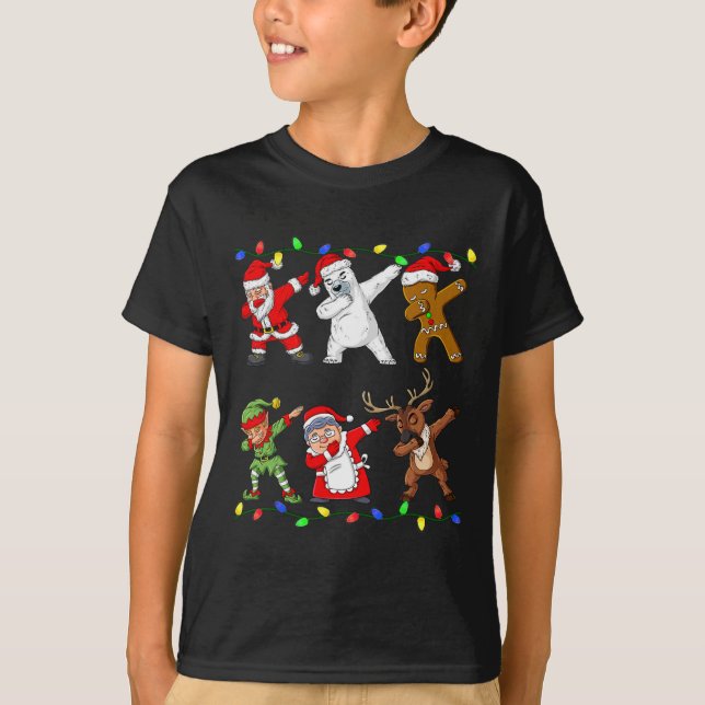 Camiseta Papais noeis De Natal Elf E Amigos Meninos (Frente)