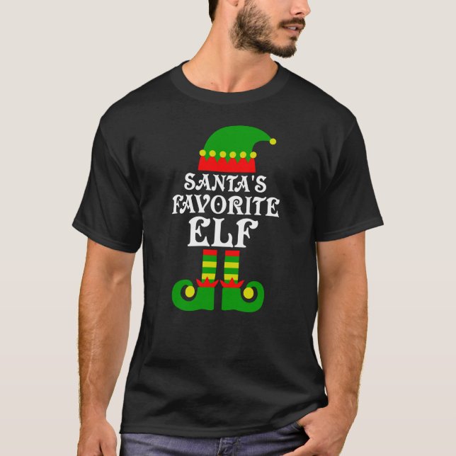 Camiseta Papais noeis de Natal Elf Favoritos para papais no (Frente)