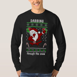 Camiseta Papais noeis De Natal Engraçados Esfregando A Neve