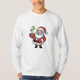 Camiseta Papais noeis de Natal Engraçados Segurando uma Beb
