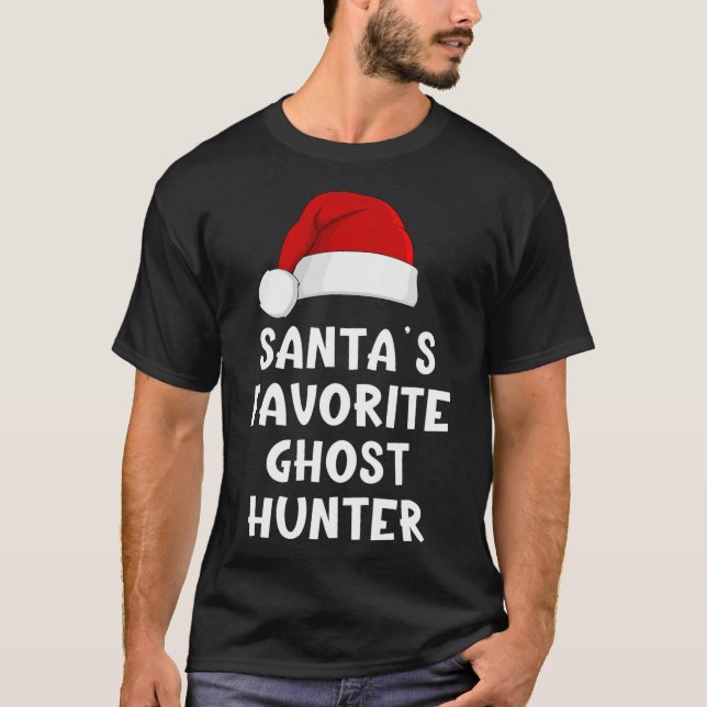 Camiseta Papais noeis de Natal Favoritos Ghost Hunter Funny (Frente)