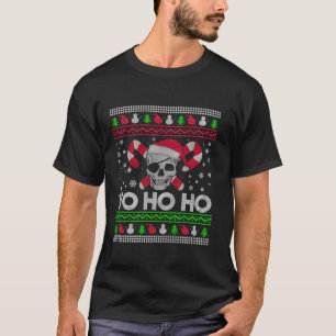 Camiseta Papais noeis De Natal Feias Piratas Yo Ho Ho Long 