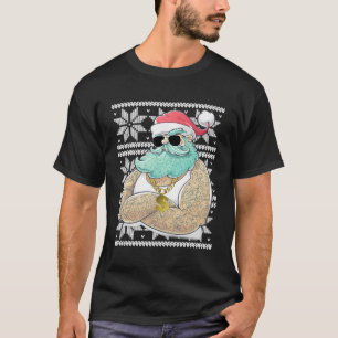 Camiseta Papais noeis De Natal Feio Pai De Motocicletas Wom