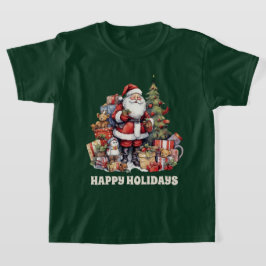 Camiseta papais noeis de Natal festivos adicionam aquarela