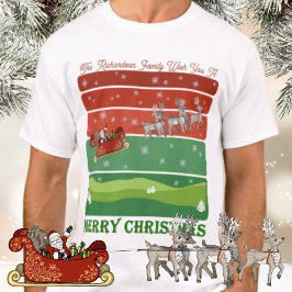 Camiseta Papais noeis de Natal Festivos, Sleigh e Reindeer
