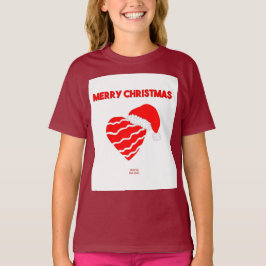 Camiseta Papais noeis de Natal Garotas do Coração Maroon Ca