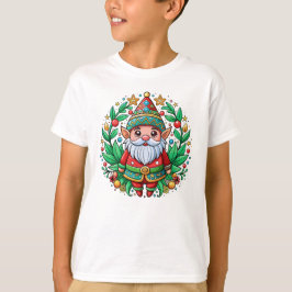 Camiseta Papais noeis de Natal Gnome com coroa decorativa