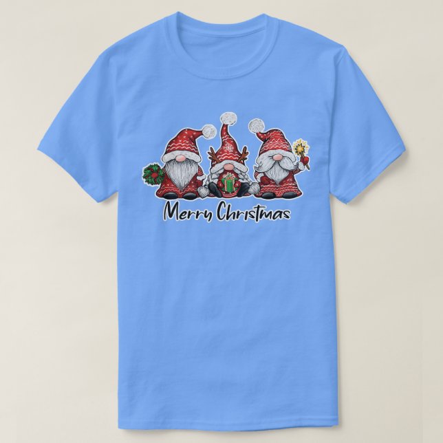 Camiseta Papais noeis de Natal Gnomos Feliz Png (Frente do Design)