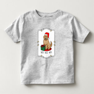 Camiseta Papais noeis de Natal Goldendoododle (ouro vermelh