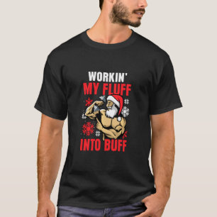 Camiseta Papais noeis De Natal Gym Trabalhando Meu Fluxo Em