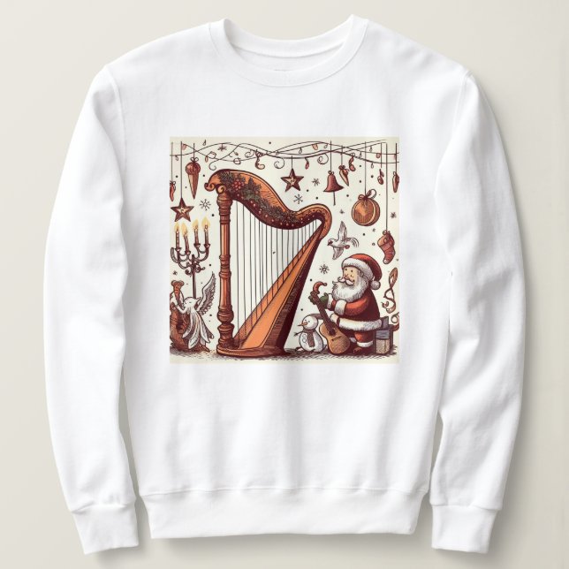 Camiseta Papais noeis de Natal Harp Sweet (Frente do Design)