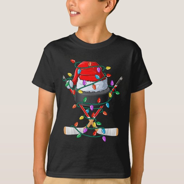 Camiseta Papais noeis de Natal Hockey Xmas Sports Hall Kids (Frente)