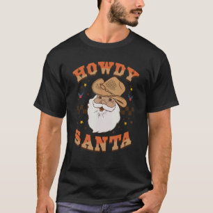 Camiseta Papais noeis de Natal Howdy Vintage Rodeo Oeste do