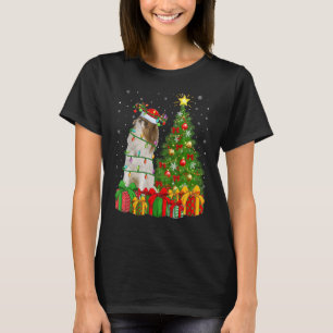 Camiseta Papais noeis de Natal Japonês Cristo de Cão de Pé