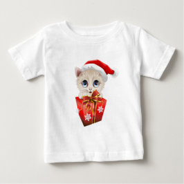 Camiseta Papais noeis de Natal Kitten com presentes