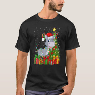 Camiseta Papais noeis de Natal Mule Xmas Árvore de Natal