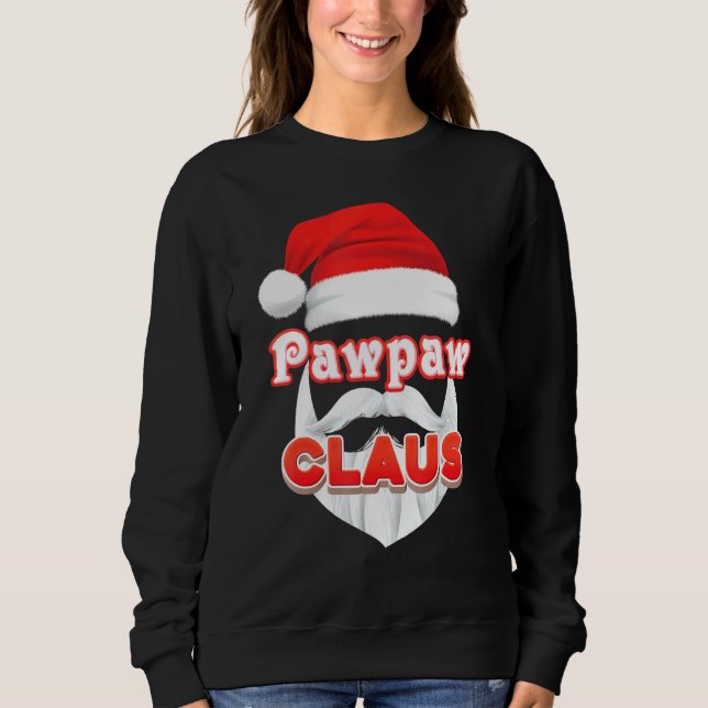 Camiseta Papais noeis de Natal Pawpaw Claus Enfrentam Feliz (Frente)