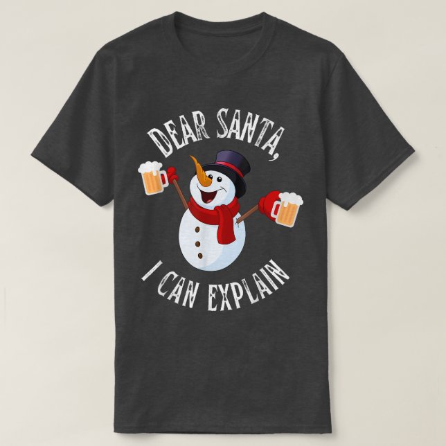 Camiseta Papais noeis de Natal Posso Explicar Um Neve Engra (Frente do Design)