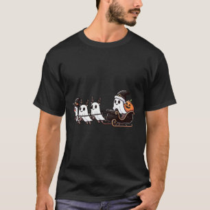 Camiseta Papais noeis de Natal Reindeer Ghost Happy G