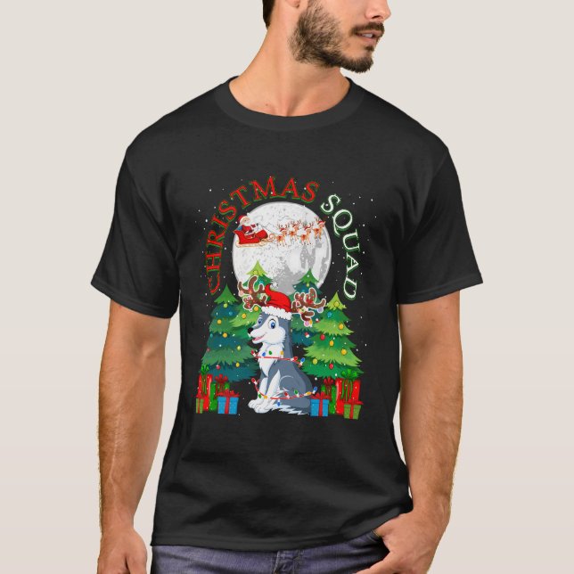 Camiseta Papais noeis de Natal Reindeer Wolf Xmas Lover Kid (Frente)
