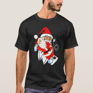 Camiseta Papais noeis De Natal Segurando Papais noeis Sopra