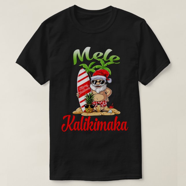 Camiseta Papais noeis de Natal Shaka Hawaii 9 (Frente do Design)