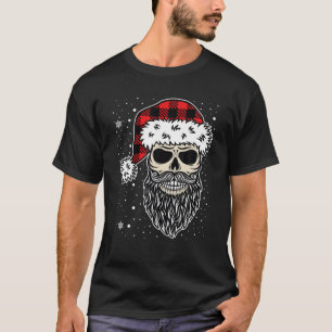 Camiseta Papais noeis de Natal Skull Red Buffalo Xadrez Xma