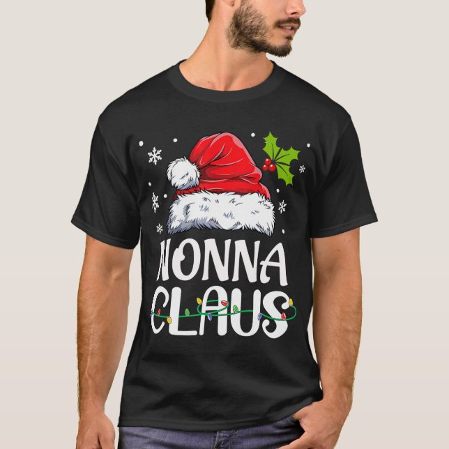 Camiseta Papais noeis de Nonna Claus Engraçados Jogos de Na (Frente)