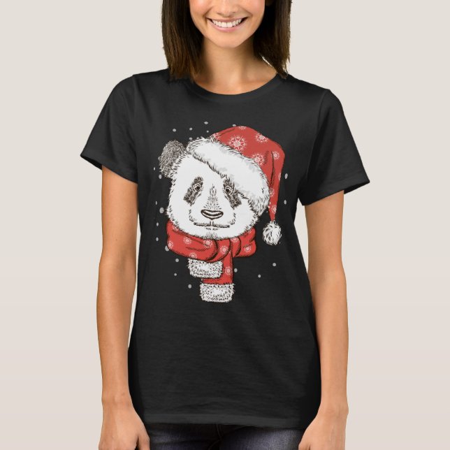 Camiseta Papais noeis de Panda bonitos no urso de Panda de  (Frente)