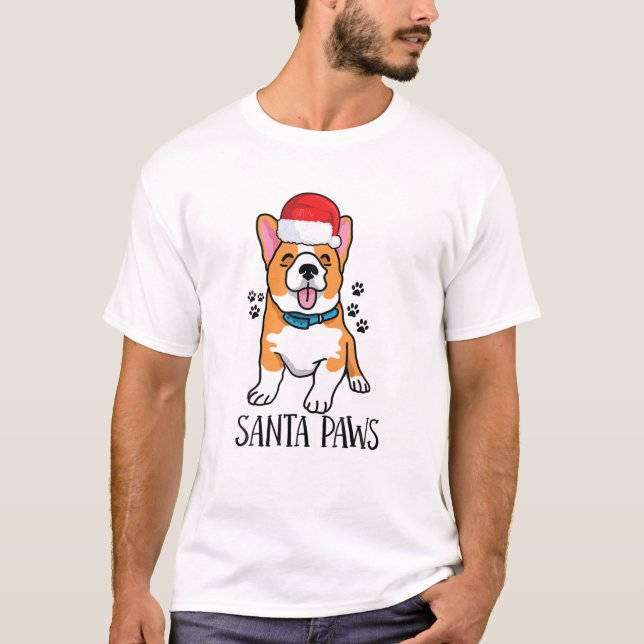 Camiseta Papais noeis de pata de animais de estimação (Frente)