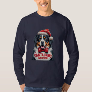 Camiseta Papais noeis De Pata Estão Vindo O Natal Do Cão Be