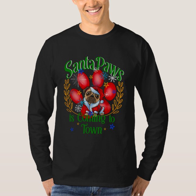 Camiseta Papais noeis de patas estão chegando à cidade, Nat (Frente)