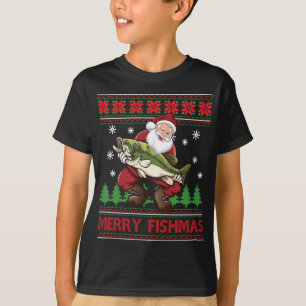 Camiseta Papais noeis de pescado de Feliz divertida pescand
