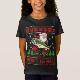 Camiseta Papais noeis de pescado de Feliz divertida pescand