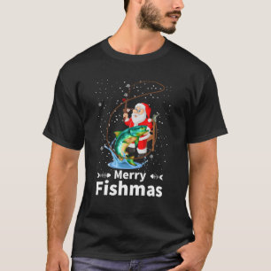 Camiseta Papais noeis de pescado felizes de pesca engraçado